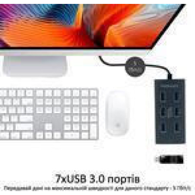Promate USB hub EZHub-7 grey (ezhub-7.grey)