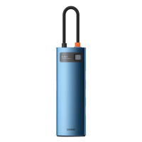 Baseus Metal Gleam Series 8-in-1 Multifunctional Type-C HUB Blue (WKWG000103)