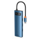Baseus Metal Gleam Series 8-in-1 Multifunctional Type-C HUB Blue (WKWG000103)