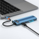 Baseus Metal Gleam Series 8-in-1 Multifunctional Type-C HUB Blue (WKWG000103)