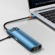 Baseus Metal Gleam Series 8-in-1 Multifunctional Type-C HUB Blue (WKWG000103)