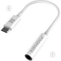 Promate AuxLink-C USB типу C - AUX 3.5 мм 0.2 м White (auxlink-c.white)