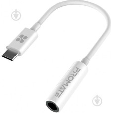 Promate AuxLink-C USB type C - AUX 3.5 мм 0.2 м White (auxlink-c.white)