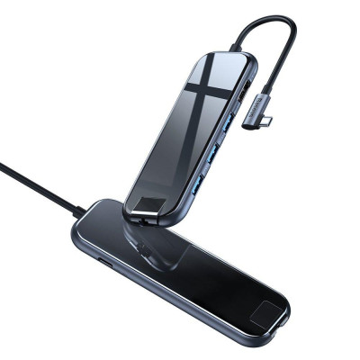 Baseus Multi-functional HUB (Type-C to 3xUSB3.0+HD4K+RJ45+PD) Deep gray (CAHUB-DZ0G)