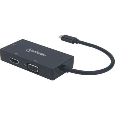 MANHATTAN USB3.1 Type-C - HDMI/DVI-I/VGA Black (152983)