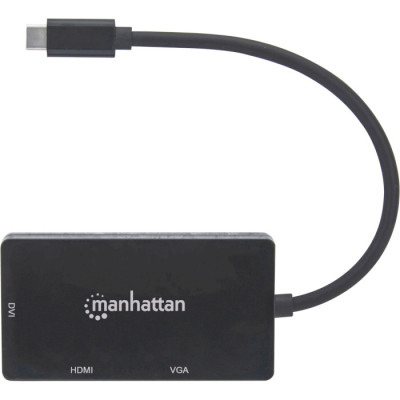 MANHATTAN USB3.1 Type-C - HDMI/DVI-I/VGA Black (152983)