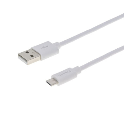 Grand-X USB - micro USB, Cu, 2.1A, White, 1.5m (PM015WS)