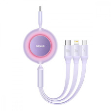 Baseus Bright Mirror 2 3-in-1 USB-C to USB-C/Lightning/Micro-USB 1.1m Purple (CAMJ010205)