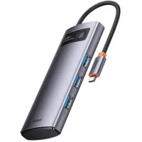 Baseus Metal Gleam Series 4-in-1 Multifunctional Type-C HUB Gray (WKWG070013)