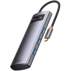 Baseus Metal Gleam Series 4-in-1 Multifunctional Type-C HUB Gray (WKWG070013)
