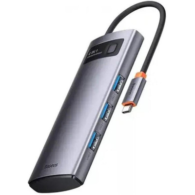 Baseus Metal Gleam Series 4-in-1 Multifunctional Type-C HUB Gray (WKWG070013)