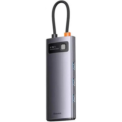 Baseus Metal Gleam Series 4-in-1 Multifunctional Type-C HUB Gray (WKWG070013)