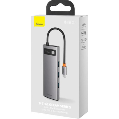 Baseus Metal Gleam Series 4-in-1 Multifunctional Type-C HUB Gray (WKWG070013)