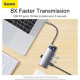 Baseus Metal Gleam Series 4-in-1 Multifunctional Type-C HUB Gray (WKWG070013)