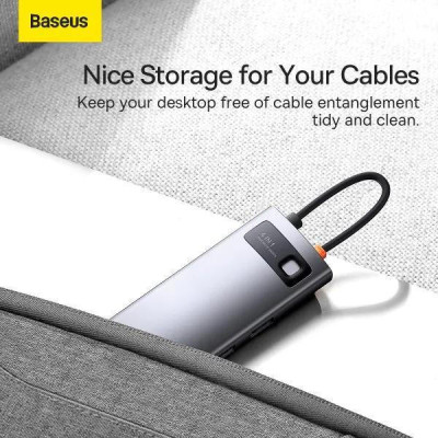 Baseus Metal Gleam Series 4-in-1 Multifunctional Type-C HUB Gray (WKWG070013)