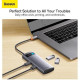 Baseus Metal Gleam Series 4-in-1 Multifunctional Type-C HUB Gray (WKWG070013)
