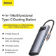 Baseus Metal Gleam Series 4-in-1 Multifunctional Type-C HUB Gray (WKWG070013)