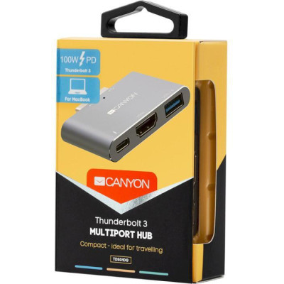 Canyon Docking Station with 3 port, Thunderbolt 3 (CNS-TDS01DG)