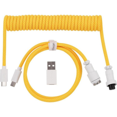 Keychron Coiled Aviator USB Type-A/USB Type-C to USB Type-C 1.36m Yellow (CAB16_KEYCHRON)