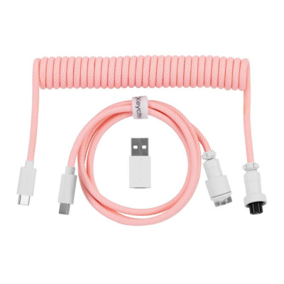 Keychron Coiled Aviator USB Type-A/USB Type-C to USB Type-C 1.36m Light Pink (CAB15_KEYCHRON)