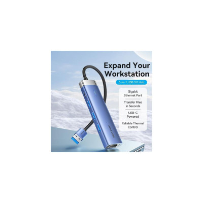 Vention 5-in-1 USB-A to USB3.0x3/RJ-45/USB-C Power (TGFSB)