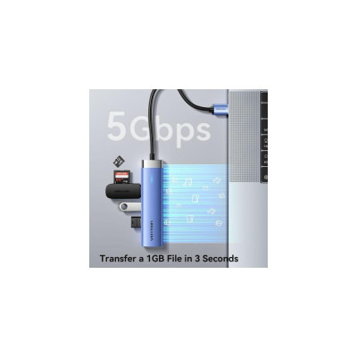 Vention 5-in-1 USB-A to USB3.0x3/RJ-45/USB-C Power (TGFSB)