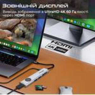Promate ComandHub-Lite USB Type-C Grey