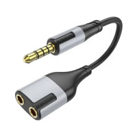 BOROFONE BL19 Creator 2-in-1 audio adapter cable 3.5mm to 2x3.5mm Black (6941991108341)