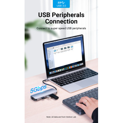 Vention 8-in-1 Docking Station Aluminum Alloy Type (TOKHB)