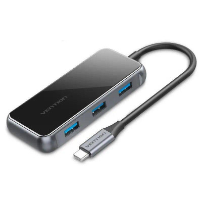 Vention 5 in 1 Type-C-HDMI-USB-PD 3USB 3.0 0.15m Black (TFBHB)