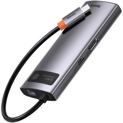Baseus Metal Gleam Series 6-in-1 Multifunctional Type-C HUB Docking Station (CAHUB-CW0G)