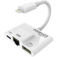 Promate GigaLink-I 3-in-1 High Speed OTG Lightning Hub White (GIGALINK-I.WHITE)