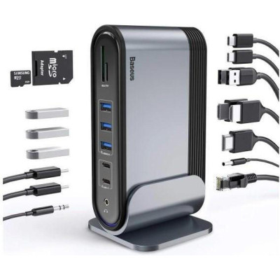Baseus UnionJoy 17-Port Triple-Display Gray (B00532304811-00)
