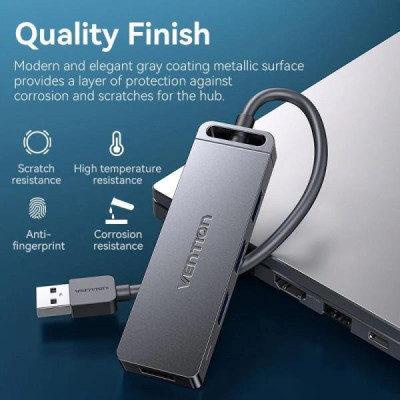 Vention 4-Port USB 3.0 Hub Black (CHLBB)
