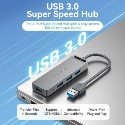 Vention 4-Port USB 3.0 Hub Black (CHLBB)
