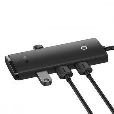 Baseus Lite Series 4-in-1 (USB-A to 4xUSB 3.0) 0.25m Black (WKQX030001)