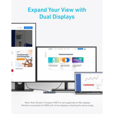 Anker 7-in-1 USB-C Dual Display Hub (A83740A2)