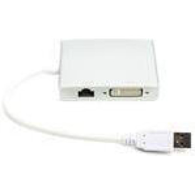PowerPlant USB3.0 MultiDisplay Adapter with Gigabit Ethernet, DVI + HDMI (dual) (CA912087)