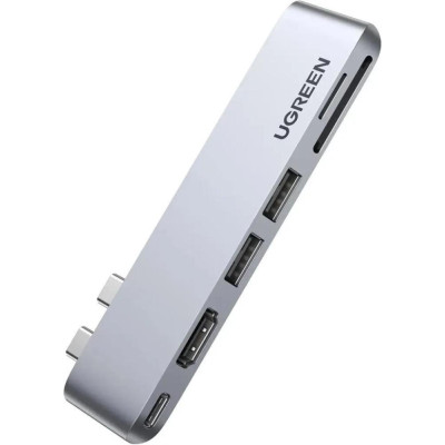 UGREEN CM380 6-in-2 USB-C Hub Silver (80856)