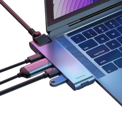 Baseus Thunderbolt C+Pro 7-in-1 Smart HUB Gray (CAHUB-L0G)