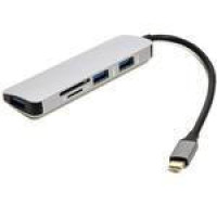PowerPlant Type-C до 3 USB 3.0 Ports + TF/SD Card Reader Ports Adapter Hub (CA912100)