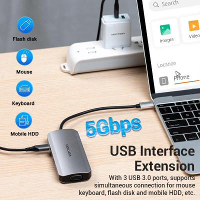 Vention 6-in-1 Docking Station Aluminum Alloy Type (TOIHB)