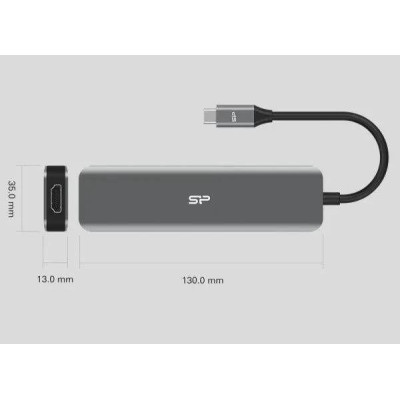 Silicon Power SU20 7 in 1 HDMI USB-C PD 60W (SPU3C07DOCSU200G)