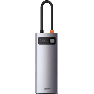 Baseus Metal Gleam Series 5-in-1 Multifunctional Type-C HUB Docking Station Space Gray (CAHUB-CX0G)