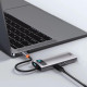 Baseus Metal Gleam Series 5-in-1 Multifunctional Type-C HUB Docking Station Space Gray (CAHUB-CX0G)