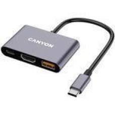 Canyon DS-4 USB-C Multiport Hub 3-in-1 Grey (CNS-TDS4)