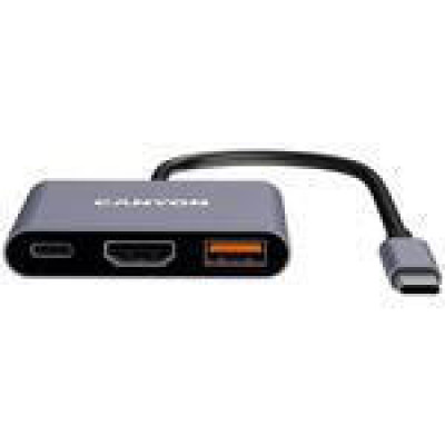 Canyon DS-4 USB-C Multiport Hub 3-in-1 Grey (CNS-TDS4)
