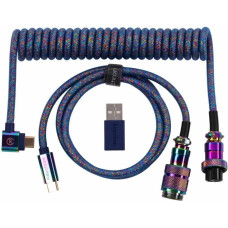Keychron USB Type-A/Type-C to Type-C Data/Charge Premium Coiled Aviator 1.08m Blue (CAB8_KEYCHRON)