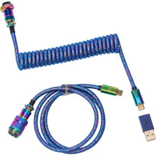 Keychron Premium Coiled Aviator Cable Straight Type-A/Type-C Rainbow Palted Blue (CAB6_KEYCHRON)