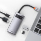 Baseus Metal Gleam Series 4-in-1 Multifunctional Type-C HUB Docking Station Space Gray (CAHUB-CY0G)
